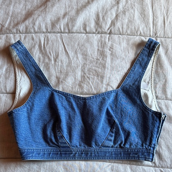 Moussy Vintage - Denim Bustier in Light Blue - Picture 1 of 5